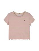 Rib Knit Top Ss Tommy Hilfiger Pink