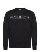 Graphic C-Neck Sweat GANT Black