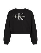 Glitter Monologo Cn Sweatshirt Calvin Klein Black