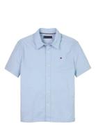 Stretch Oxford Shirt Ss Tommy Hilfiger Blue