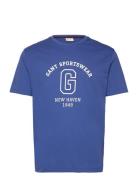 Graphic Ss T-Shirt GANT Blue