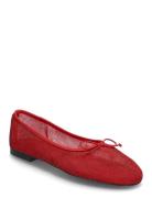 Mesh Ballerina Flats With Bow Mango Red