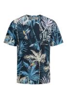 Jjhawaii Aop Tee Ss Crew Neck Jack & J S Navy