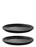 Theo Plate, 22 Cm - 2 Pcs Stelton Black