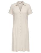 Carsiesta Ss But Long Linen Bl Dress ONLY Carmakoma Cream
