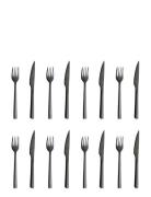 Raw - Bestik Steaksæt Blank Sort Belægning 8 Dele Gaveæske Aida Black
