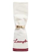 Flower Embroidered Linen/Cotton Napkin Lexington Home White