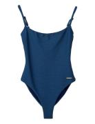 Textured Swimsuit Lexington Clothing Navy