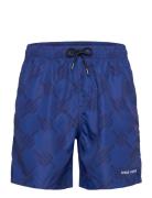 Dotted Monogram Swimshorts Daily Paper Blue