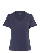 Reg Sunfaded Ss V-Neck T-Shirt GANT Blue