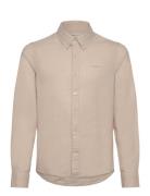 Cotton Linen Bd Ls Shirt GANT Beige