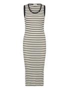 2X2 Cotton Stripe Ama Dress Mads Nørgaard Black
