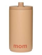 Travel Mug Design Letters Beige