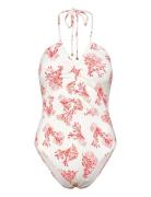 Misty Ruched Halterneck Swimsuit Malina White