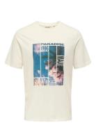 Onsmagdy Life Reg Photoprint Ss Tee ONLY & SONS Cream