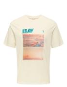 Onsmagdy Life Reg Photoprint Ss Tee ONLY & SONS Cream