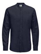 Onscaiden Life Ls Solid Linen Mao Noos ONLY & SONS Navy