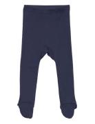 Baby Rib Tights W. Feet Copenhagen Colors Navy