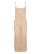 Claudine Knitted Slip Beach Maxi Dress Malina Beige