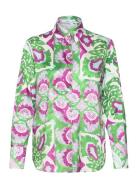 Satin Print Shirt Mango Green