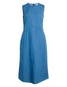 Vibista Denim S/L Midi Dress / Ls Vila Blue