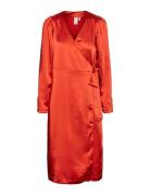 Yaspainterly Ls Wrap Midi Dess S. - Show YAS Red