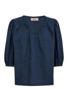 Mmtaissa Linen Blouse MOS MOSH Navy