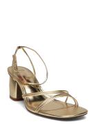 Heeled Sandal With Crossed Straps Mango Gold