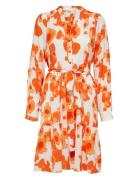 Slfmivi Ls Short Aop Dress B Selected Orange