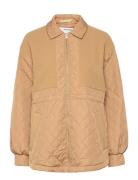Slfnorma Quilted Teddy Jacket W Selected Brown