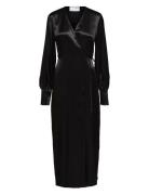 Slflyra Ls Ankle Wrap Dress B Selected Black