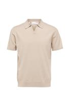 Slhteller Ss Knit Polo Noos Selected Grey