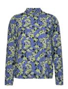 Slfjana Ls Aop Top B Selected Blue