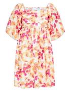 Slfdorita 2/4 Aop Short Dress B Selected Orange