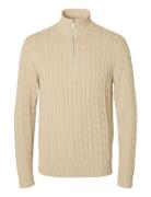 Slhryan Structure Half Zip Selected Beige