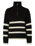 Slfmaline Ls Knit Half Zip Noos Selected Black