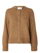 Slfrena Ls Knit Cardigan Camp Selected Brown