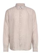 Slhregkylian-Linen Shirt Ls Classic Noos Selected Beige