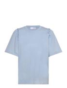 Slfpenelope 2/4 Ruffle Tee Noos Selected Blue