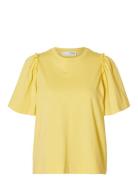 Slfpenelope 2/4 Ruffle Tee Noos Selected Yellow