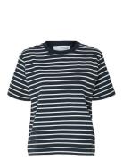 Slfelfrida Ss Contrast Boxy Tee Stripe Selected Black