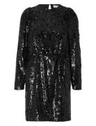 Slfari-Colyn Ls Short Sequins Dress B Selected Black