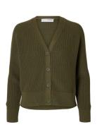 Slfbirla Ls Knit Short Cardigan Selected Khaki