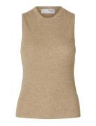Slfingrid Sl Knit Top Selected Beige