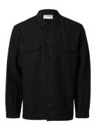Slh-Leroy Linen Blend Overshirt Ls Noos Selected Black