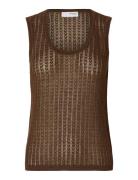 Slfhennah Sl Knit Structure Top Selected Brown