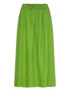 Slflinna Mw Midi Linen Skirt B Selected Green