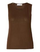 Slfmoon Sus Sl Knit Top B Selected Brown