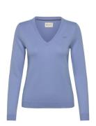 Cotton V-Neck GANT Blue