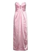 Clea Satin Maxi Dress Bardot Pink